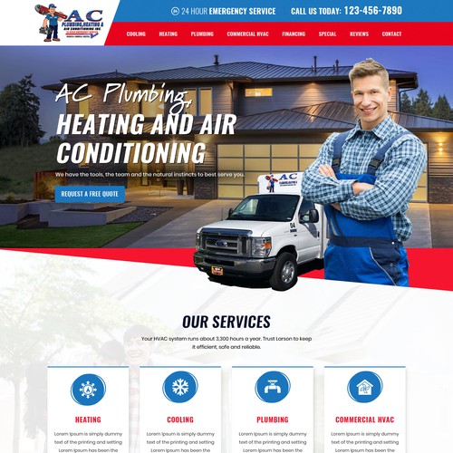 Heating Cooling Plumbing Website Design by OMGuys™