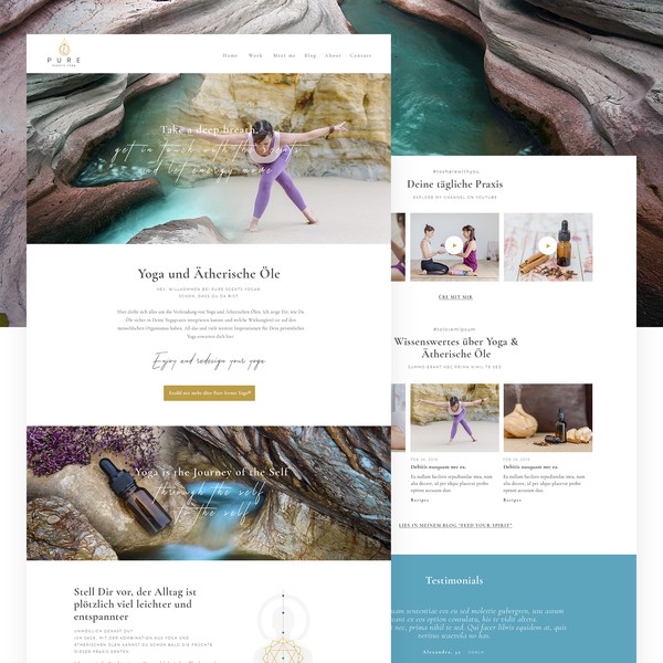 1-1 Project for Pure Scents Yoga - Homepage