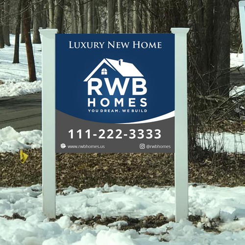 Signage for Luxury Home Builder Design by Saqi.KTS