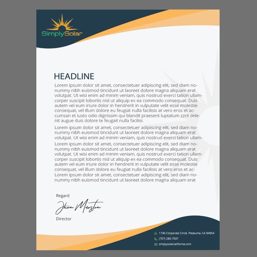 "Renewable Energy Company Letterhead" Design by Mehul Nakum