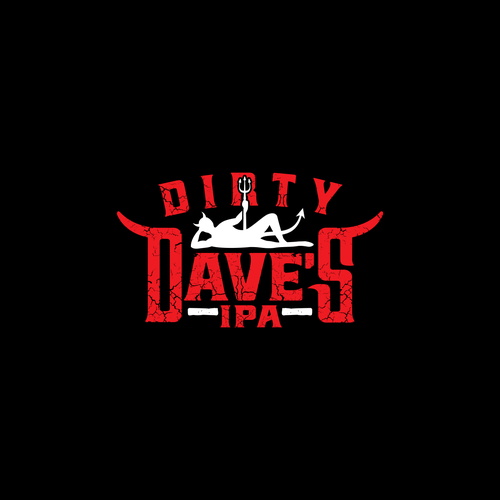 Cool and edgy craft beer logo for Dirty Dave's IPA (made by Bone Hook Brewing Co) デザイン by simolio