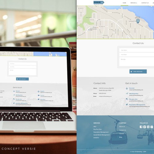 Create a memorable and modern website for Chair 10 Marketing  page
