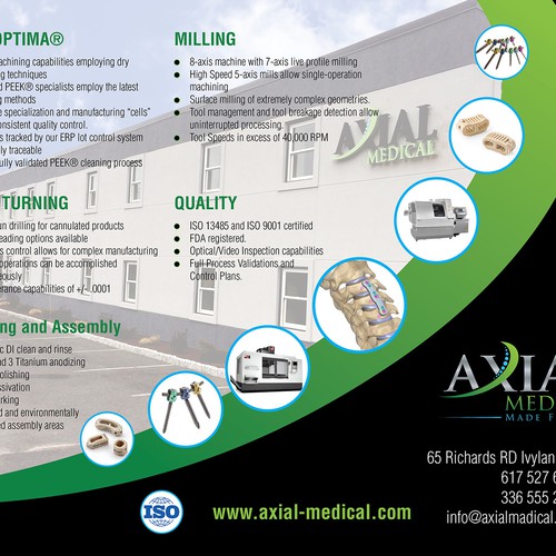 Diseño de 1-Page Medical Device Manufacturing Sell Sheet de Create4Design