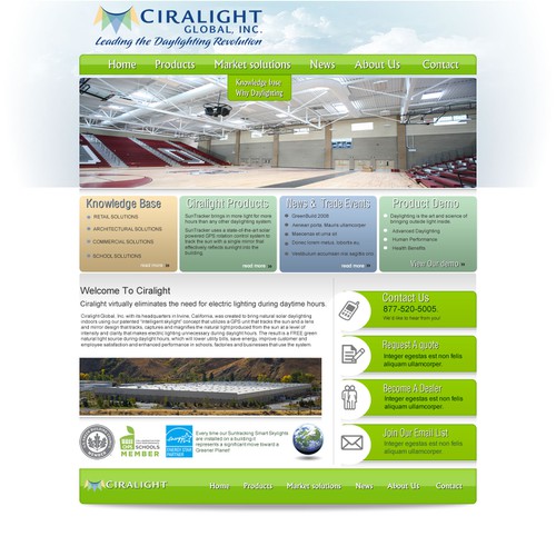 Website for Green Energy Smart Skylight Product Diseño de Colourworks Media
