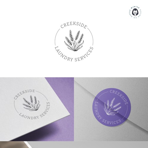 Wash & Fold services at a laundromat - sophisticated and French feel :) Design by Little Winter Design