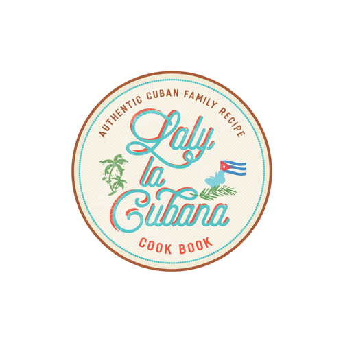 Cookbook Logo Laly La Cubana Cuban Food Recipes Logo Design