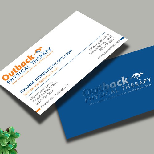 Business card for 2 clinic physical therapy office Design by Design sp