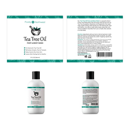 Updated Tea Tree Body Wash Label Design by junichiinamoto