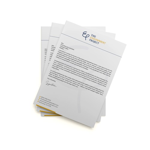 Clean, simple note design, The Endowment Project Design by prosenjit_P