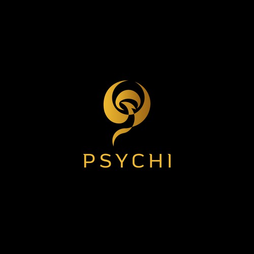 Psychi - a golden Phoenix and wild psilocybin mushrooms Design by diegocb