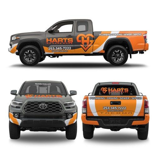 Harts Service Toyota Tacoma Partial Wrap Design by dalheners