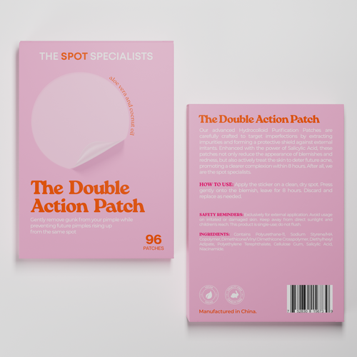 Pimple Patch PACKAGING to appeal to FEMALE BEAUTY user Design by Tamara.D