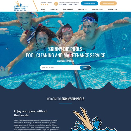 Designs | Skinny Dip Pools needs a fun website! | WordPress theme ...