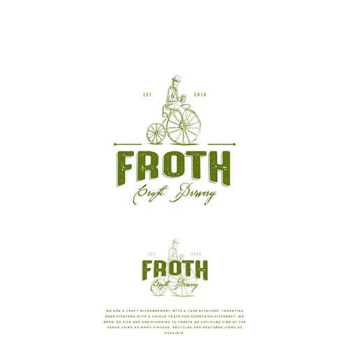 Create a distinctive hipster logo for Froth Craft Brewery Réalisé par M E L O