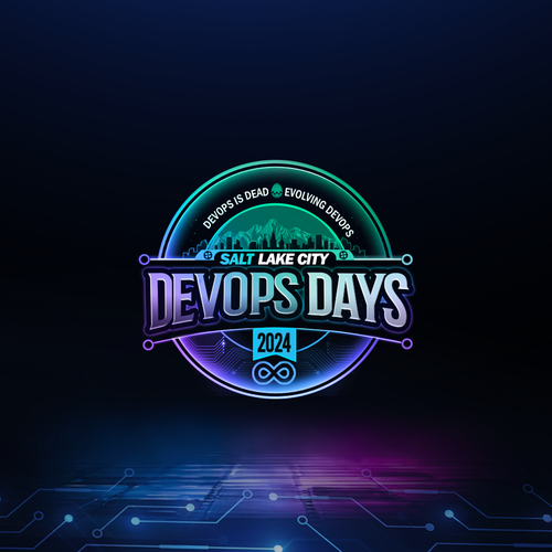 Evolution of DevOps - during Pi day - website and print logo Design by Maria Angelica Gomez