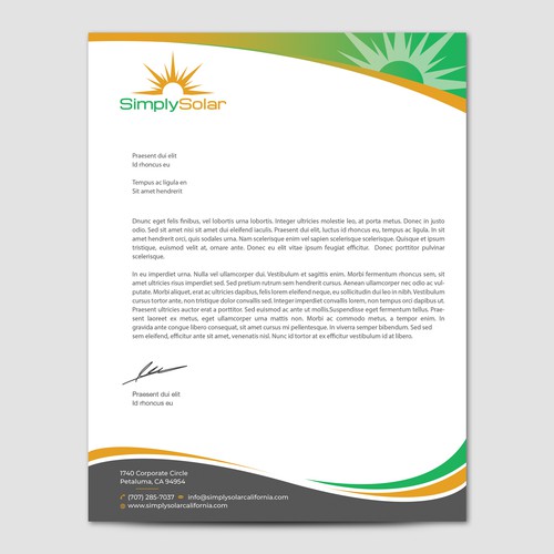 "Renewable Energy Company Letterhead" Design réalisé par CurveSky™ ☑️