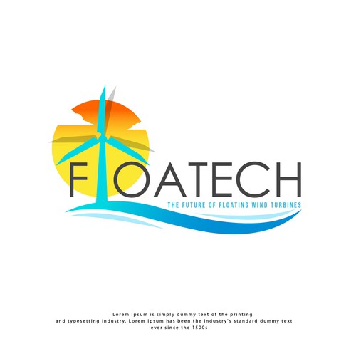 Creation of a logo for a wind turbine research project: FLOATECH Design by OneStop Design