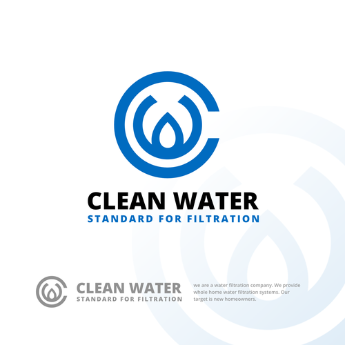 Simple Clean Logo for Water Filtration Company Design by tucity