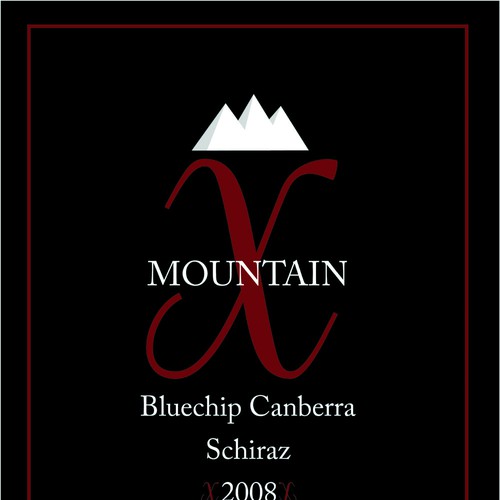 Mountain X Wine Label Diseño de Phil Delroy