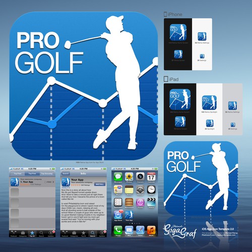  iOS application icon for pro golf stats app Design by Toshiki