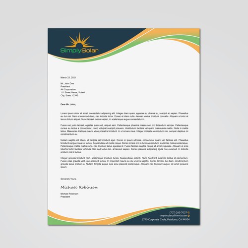 "Renewable Energy Company Letterhead" Design by Tcmenk