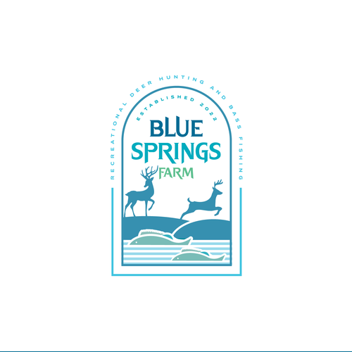 Logo for our Der hunting and bass fishing recreational farm Design by Wicked By Design