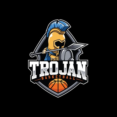 Boys basketball team logo " Trojans " Design réalisé par Radioes.royale