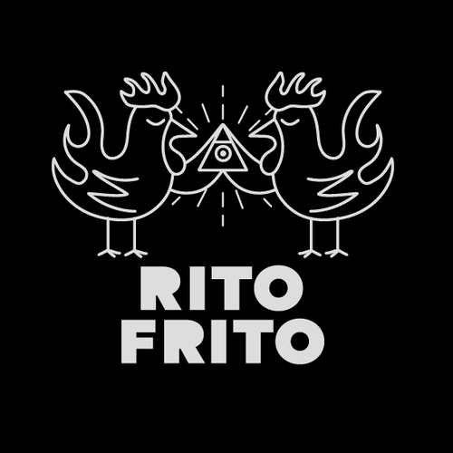 Fried Chicken Restaurant Logo RITO FRITO Design by Birdmetry Studio