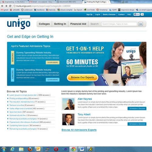 Product Landing Page for Unigo (www.unigo.com) Design by thecenx