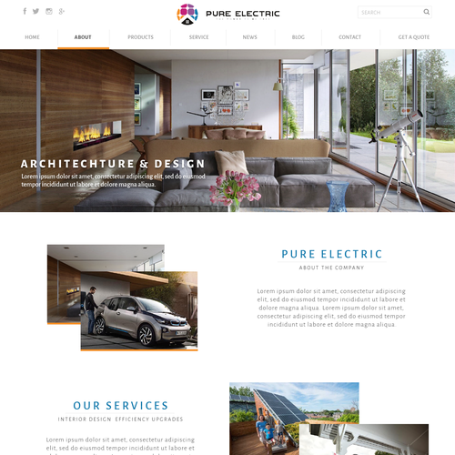 Pure Electric - the power to be free -  Theme our website Design por CathrainV