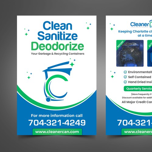 Design a Promotional Flyer for Our Trash Can Cleaning Business Design by Artist@Joy Dey