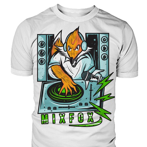 Design di We are looking for a Hip-Hop themed humanoid fox scratching on djstyle turntables. di Creative Concept ™