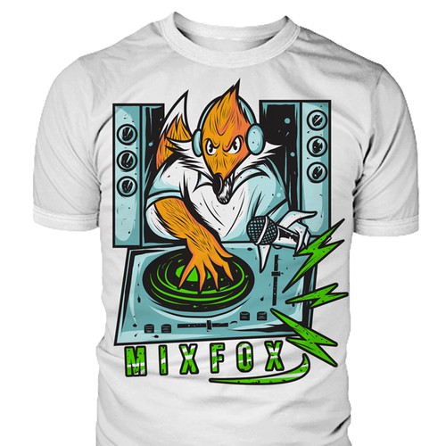 We are looking for a Hip-Hop themed humanoid fox scratching on djstyle turntables. Design by Creative Concept ™