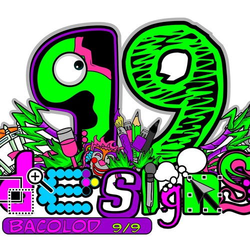 Create a cool illustration for 99designs designer meet ups event. Bacolod 9/9 Design by byrevo.com