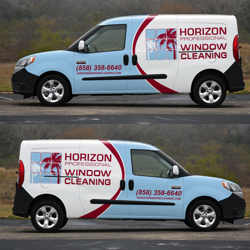 Eye catching cargo van wrap for window cleaning Design by theANUNGs