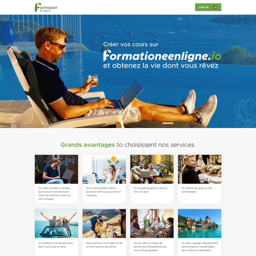 "Landing for Formationenligne.io" winning Poster