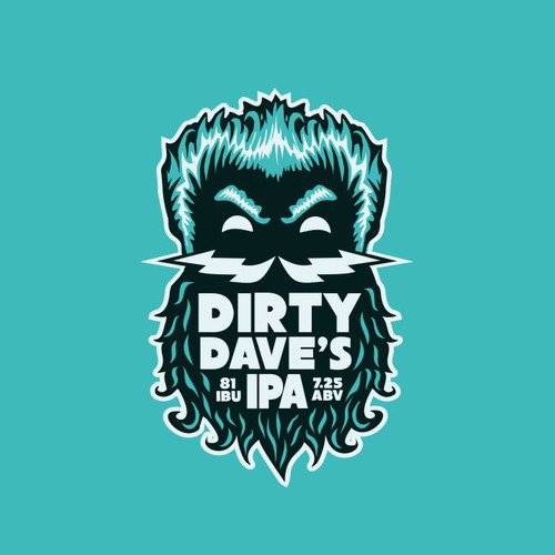 Cool and edgy craft beer logo for Dirty Dave's IPA (made by Bone Hook Brewing Co) Réalisé par Wintrygrey