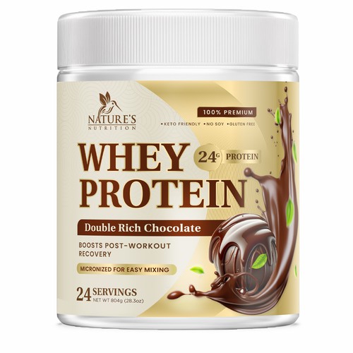 Tasty Whey Protein Chocolate Design Needed for Nature's Nutrition Design by Davi Giolo ★