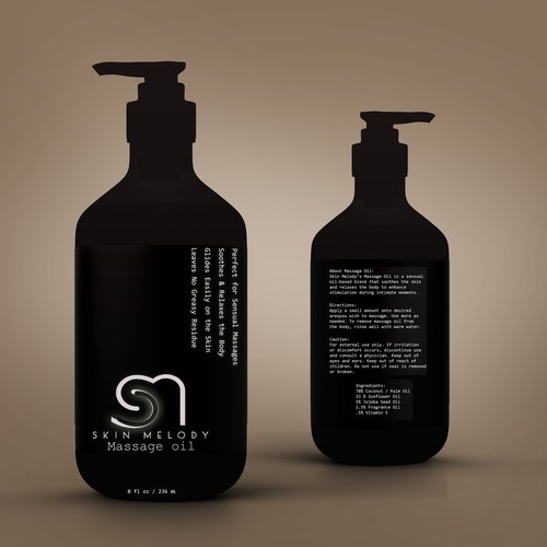 Skin Melody Massage Oil Label Product label contest