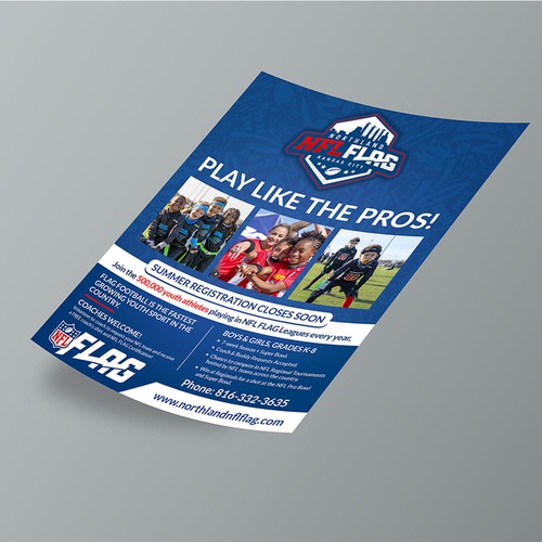 Exciting NFL FLAG Youth Football Flyer for Schools Diseño de Xnine