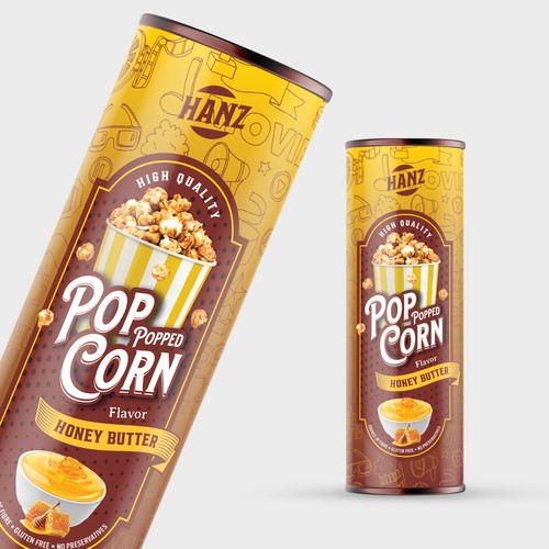 Premium Quality Popped Pop Corn Packaging Design by Davi Giolo ★