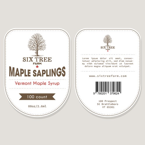 First ever production Maple Syrup Stick label Design by Galapica