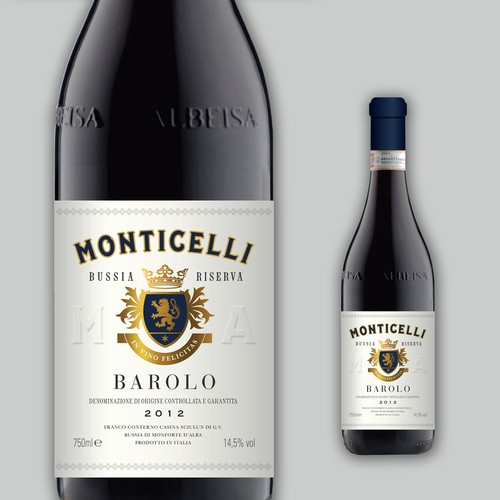 DESIGN A CLASSIC BAROLO WINE LABEL  FOR M A MONTICELLI 