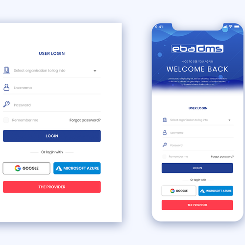 Design Design a login page for our document management system - EBA DMS di sandy#ogma