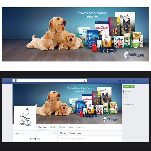 EASY facebook cover photo for an ONLINE PET STORE. Design by tbarua