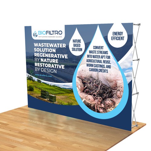 Design a Clean Trade Show Backdrop/Podium for a Regenerative Agriculture/Wastewater Company Réalisé par isuk