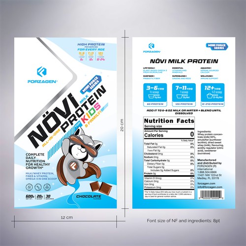 "NÖVi Kids Protein" winning Product packaging by suthemeny