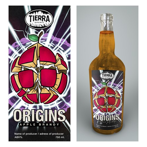 Wanted: an image forward and colorful spirit bottle label design for Apple Brandy release Design by El eduardo