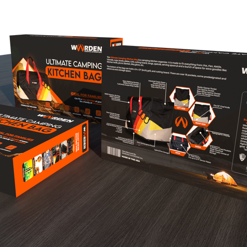 Camping Bag Retail Box design Design by ArtisteXz