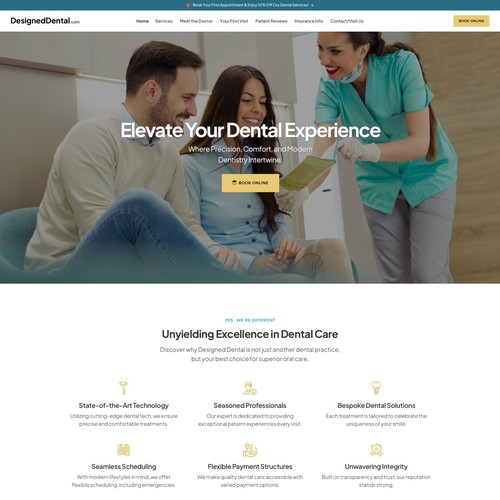 Home page for dental practice Design by keilaMaria